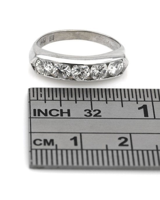 Channel Set Diamond Tapered Band in White Gold